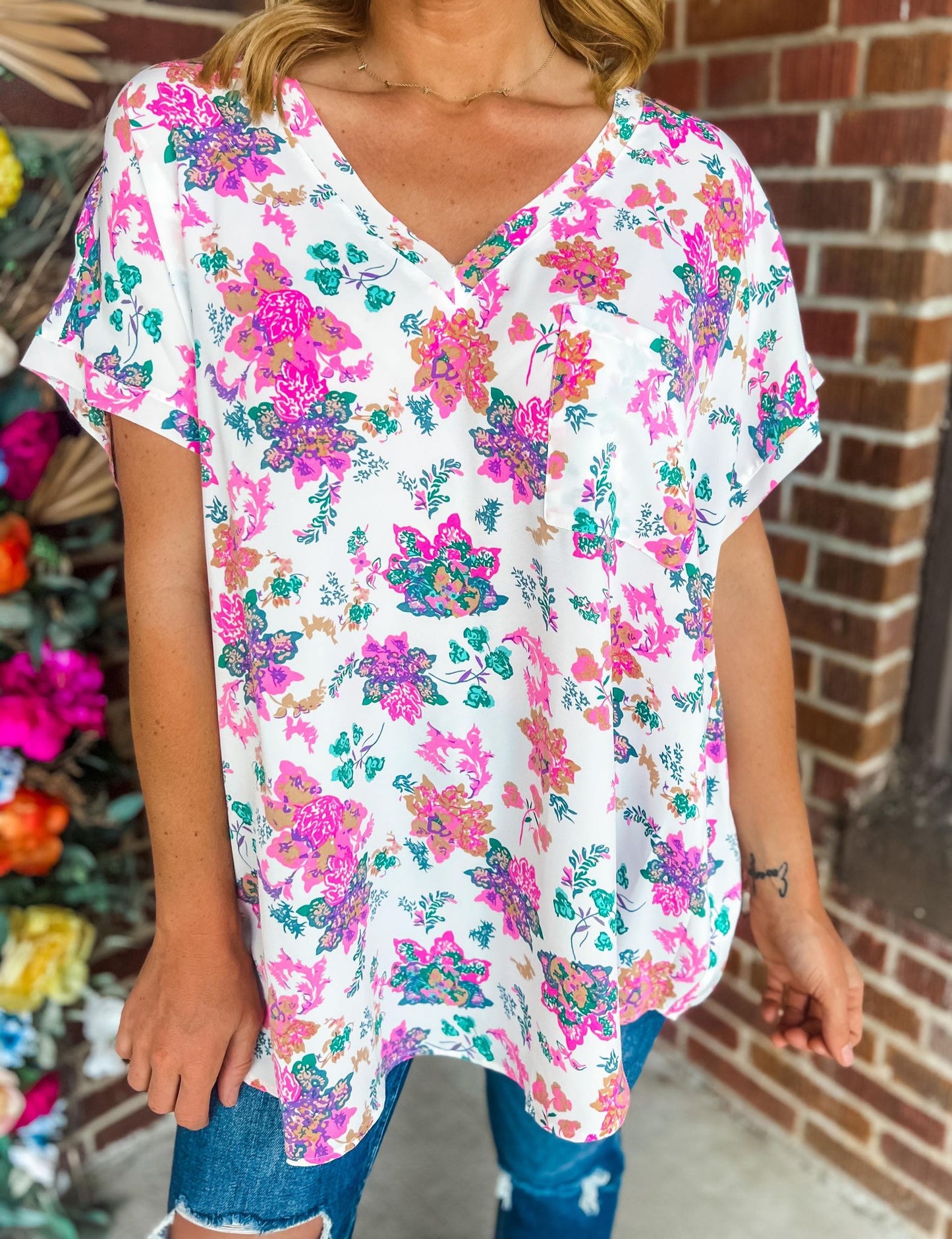 All Rise Top PLUS- pink (WAS $31.90)