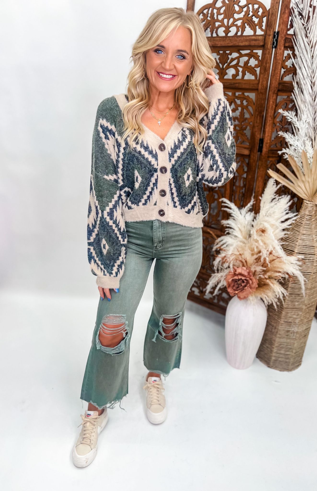 Kelly Vintage Crop Flare - Smokey Olive | Vervet (was $62.90)