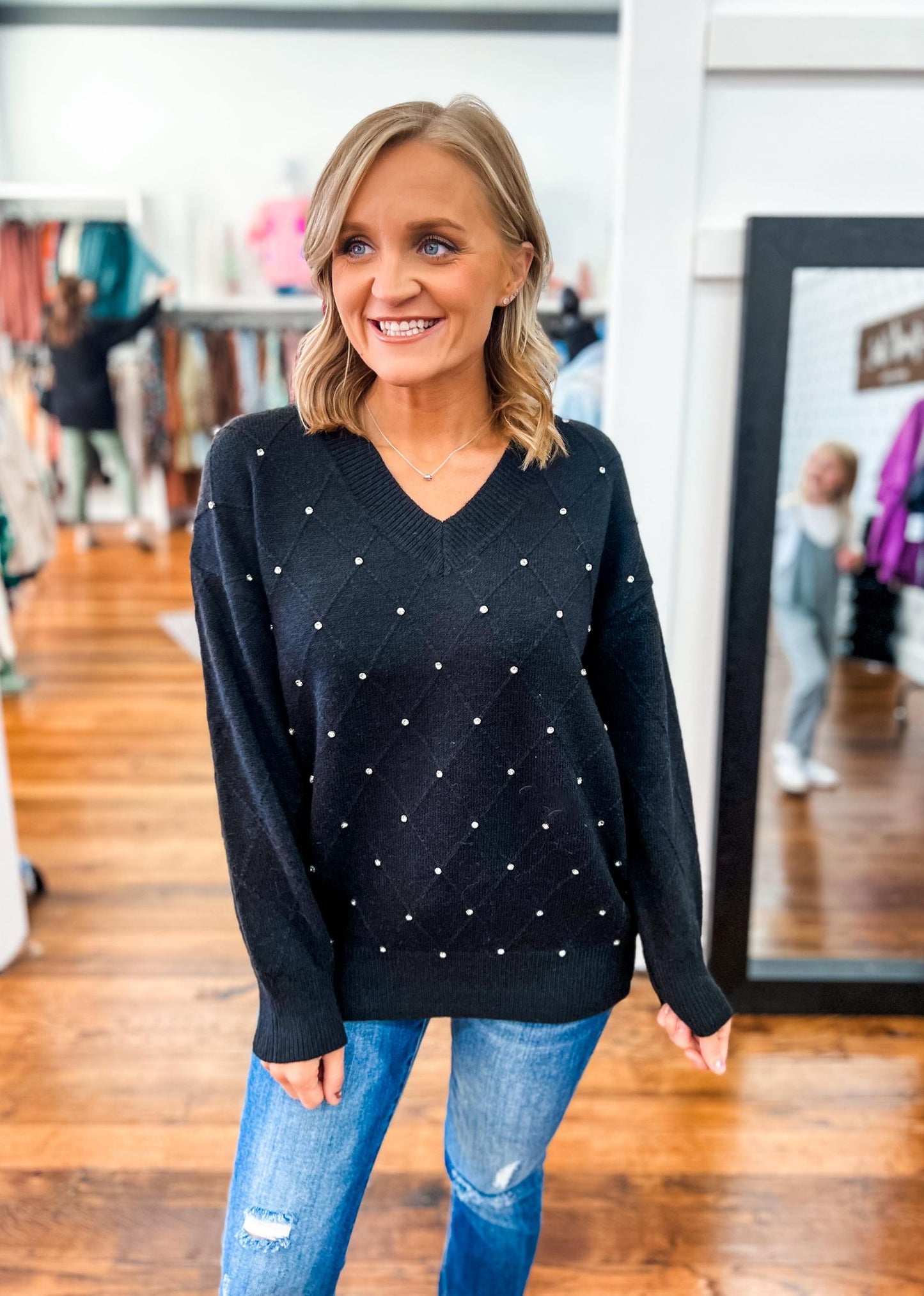 Forever in love Sweater- BLACK