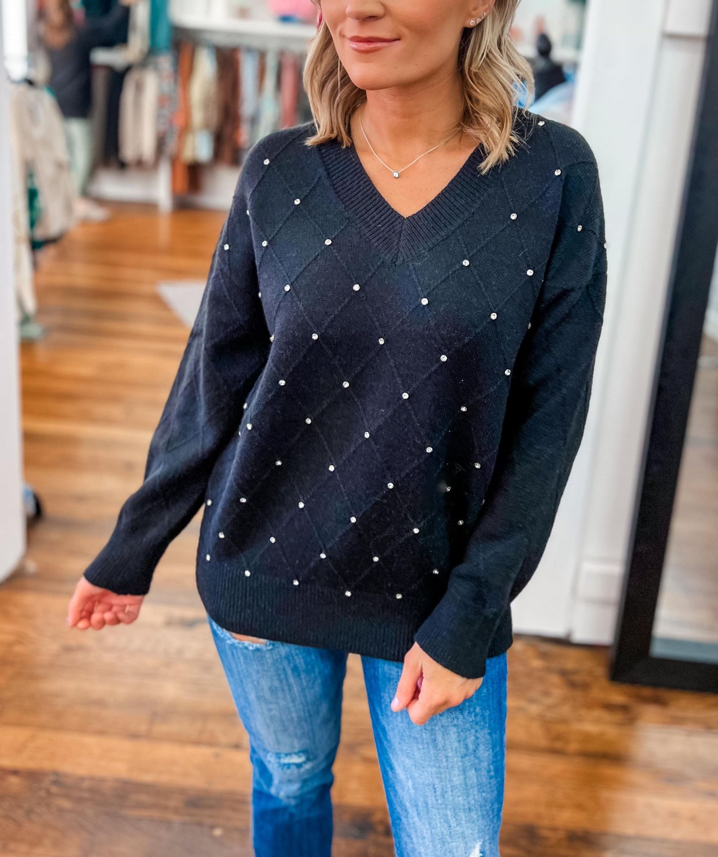 Forever in love Sweater- BLACK