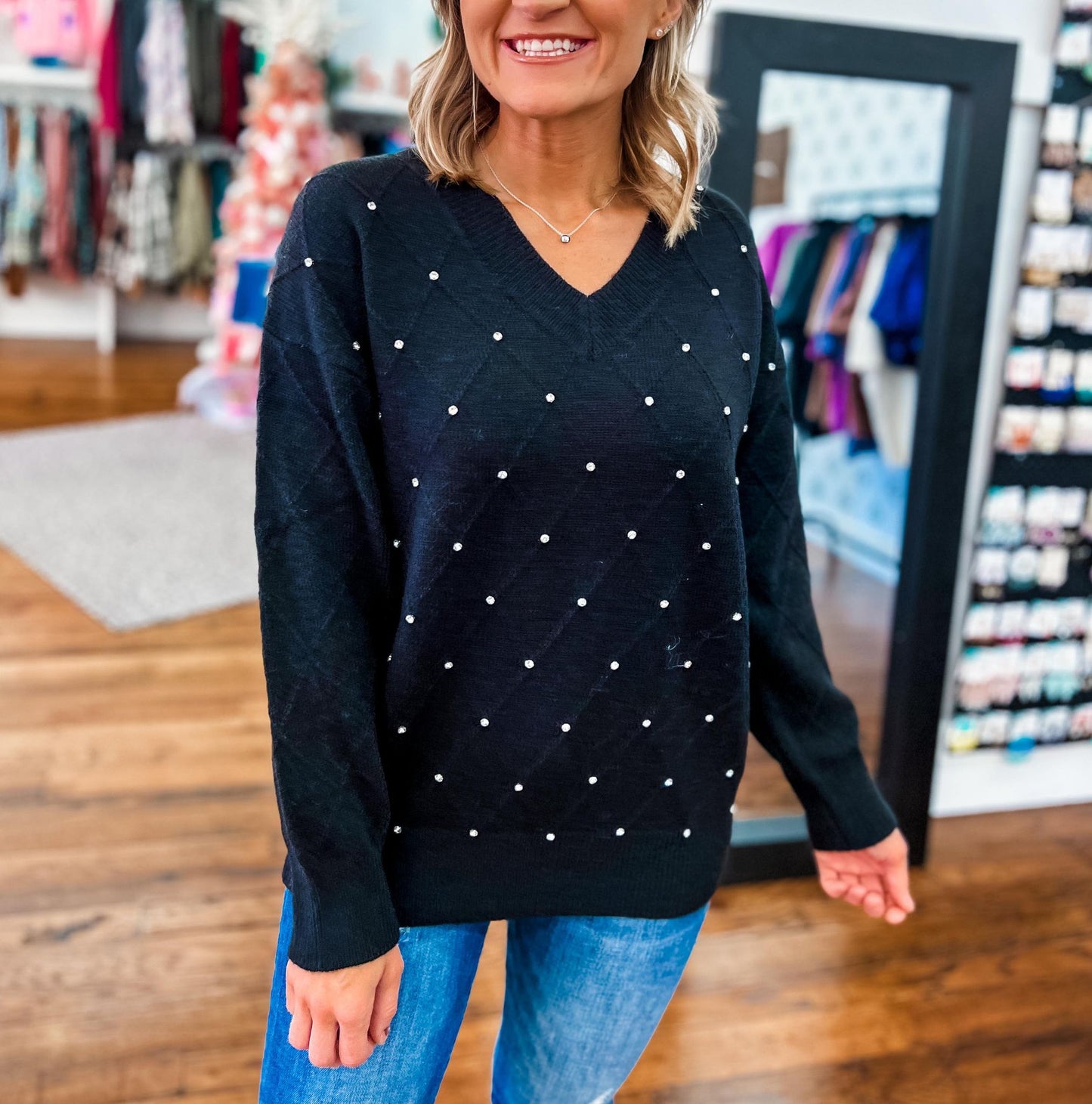 Forever in love Sweater- BLACK