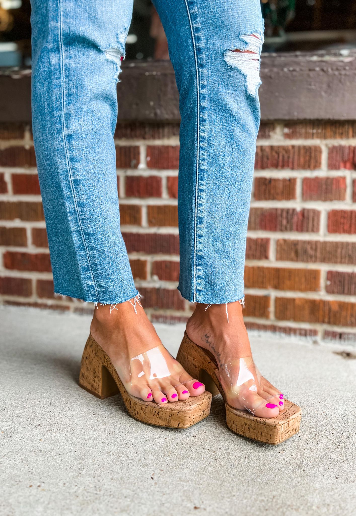 Nola Block Heel - Natural (was $48.90)