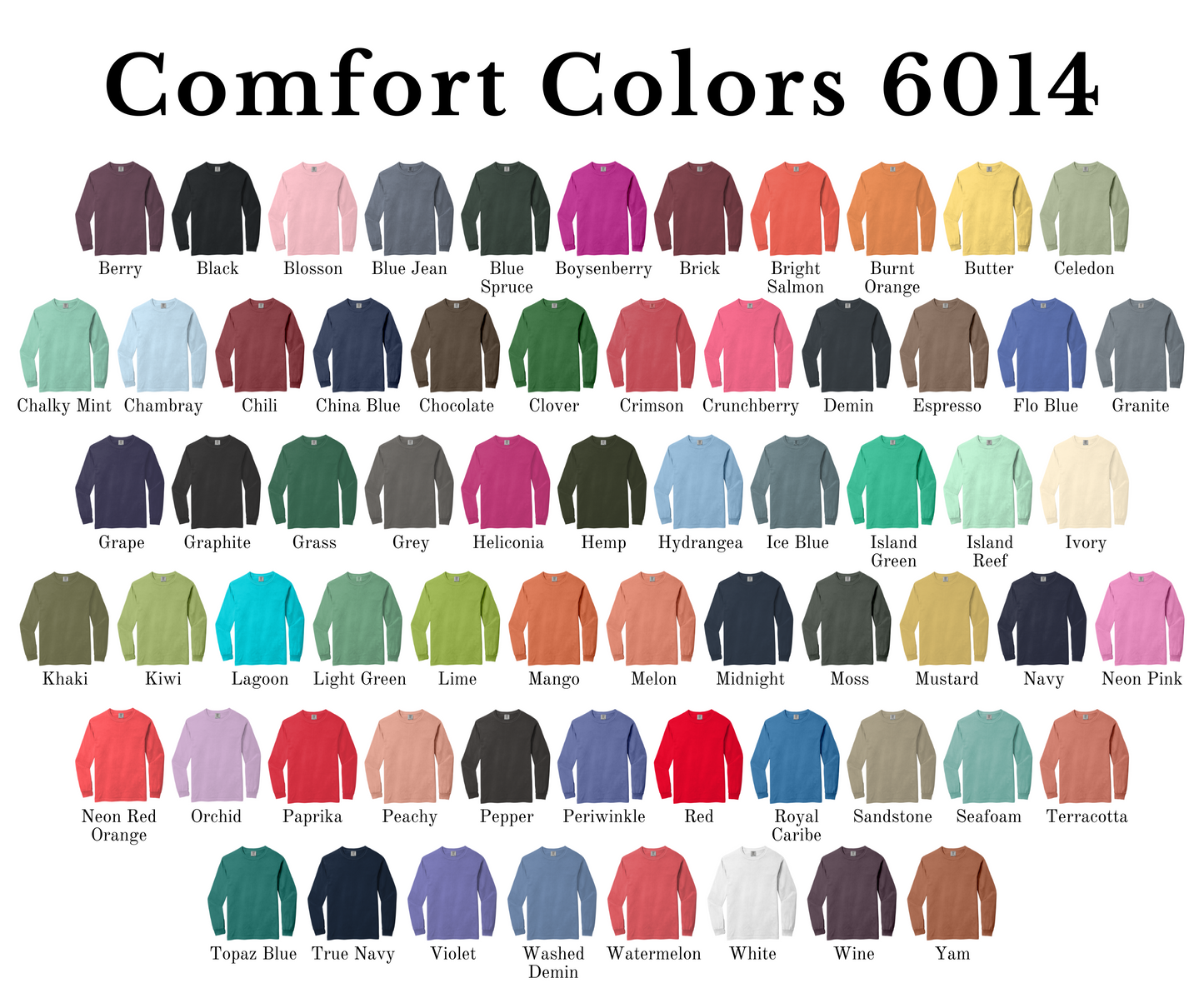 Part 2: Adult Long Sleeve | Comfort Color
