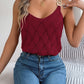 Openwork Scoop Neck Knit Vest