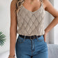 Openwork Scoop Neck Knit Vest