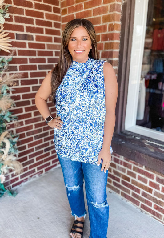 Your Best Bet Top- BLUE (WAS $38.90)