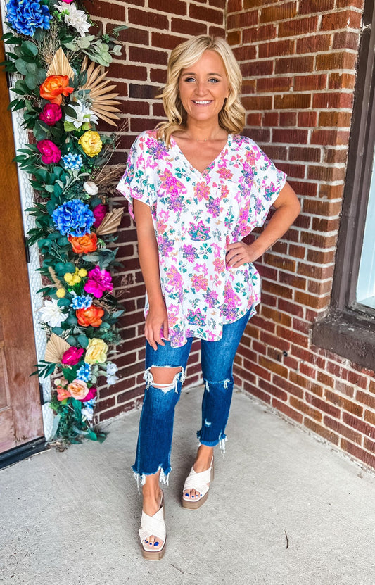 All Rise Top PLUS- pink (WAS $31.90)