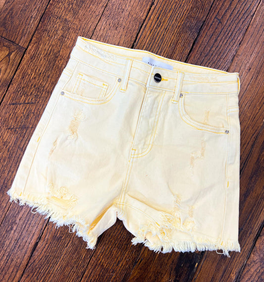 Willow Risen Denim Shorts - PALE YELLOW (was $46.90)