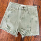 Willow Risen Denim Shorts - OLIVE (was $46.90)