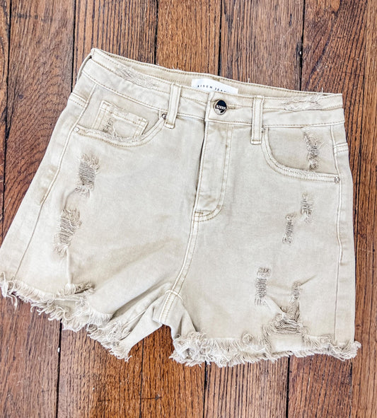 Willow Risen Denim Shorts - SAND (was $46.90)