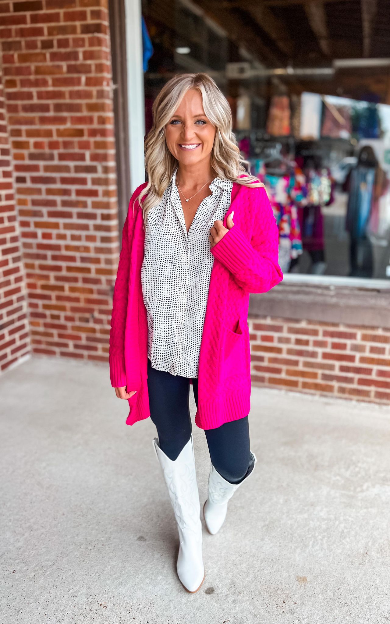Let's Stay Together Cardigan- MAGENTA (was $48.90)