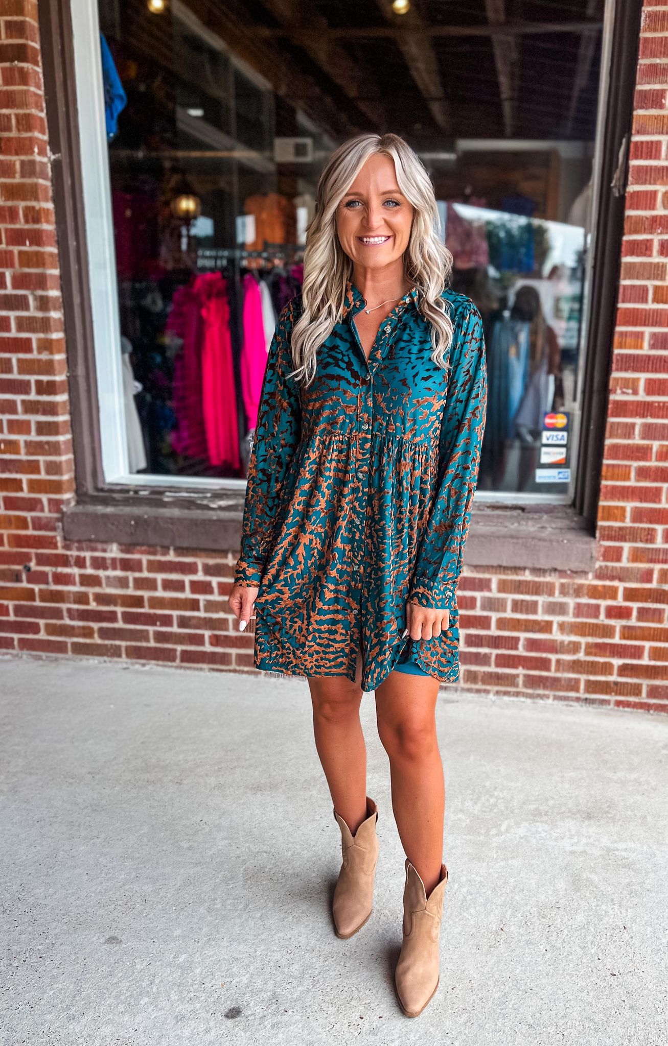 Pretty Heart Dress - teal