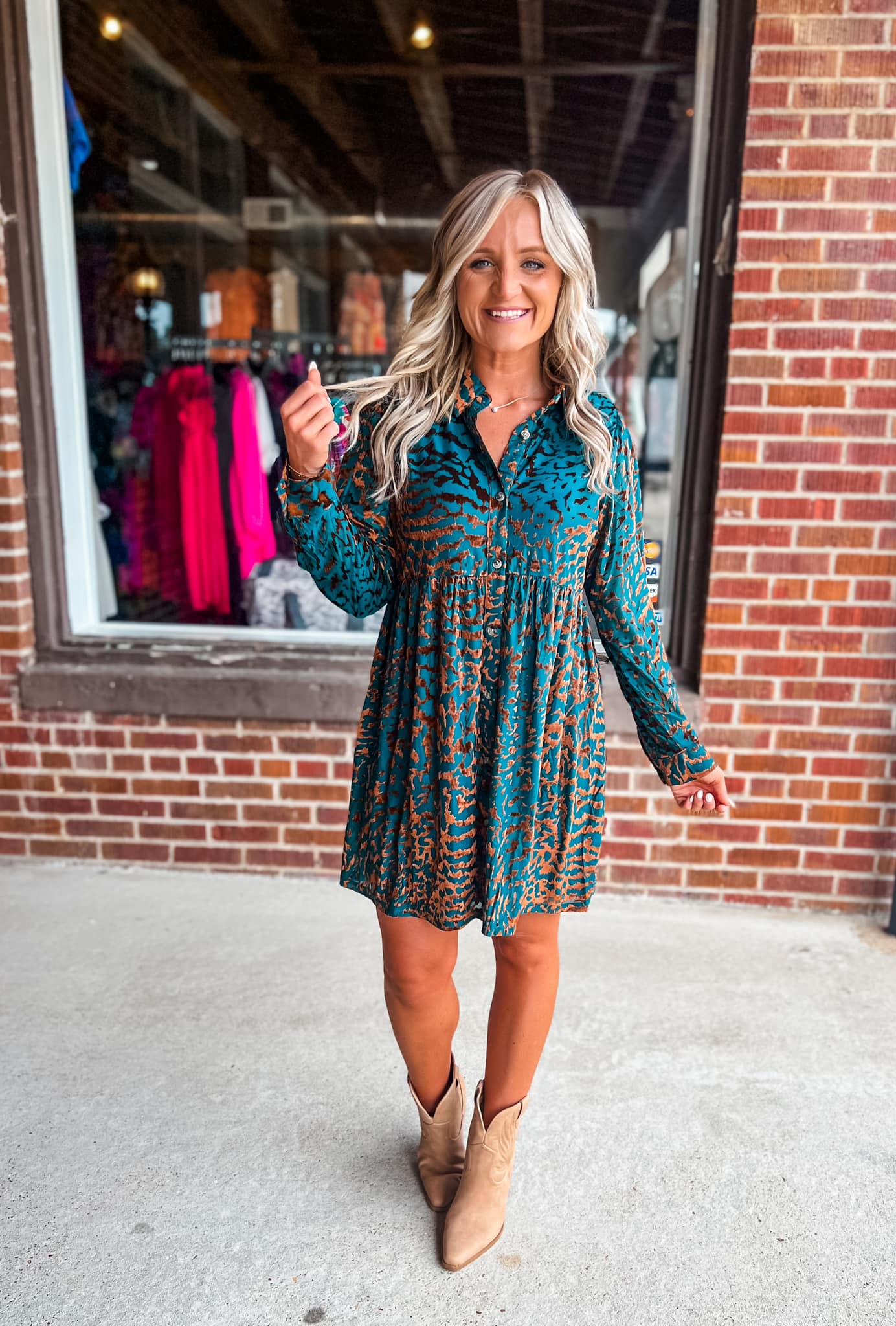 Pretty Heart Dress - teal