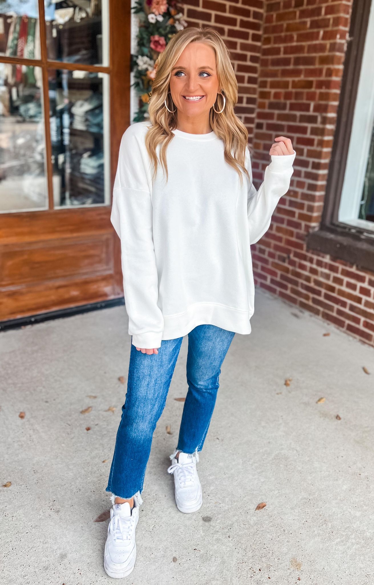 Right On Track Sweatshirt - White