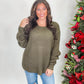 Just That Simple Plus Sweater- Dusty Olive