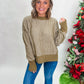 Don't Let Me Down Sweater-Olive ( was 38.90)