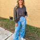 Slide On Over Cargo Pants- DUSTY BLUE (was $42.90)