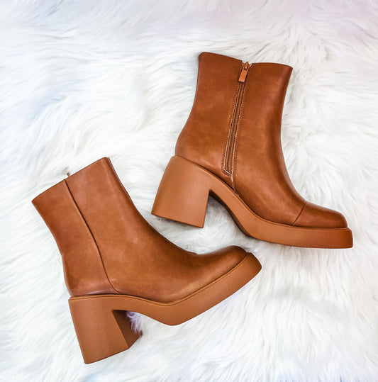 Belle Platform Booties- TAN (was $56.90)