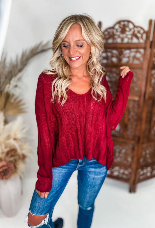 Adore You Sweater - Merlot (was $44.90)
