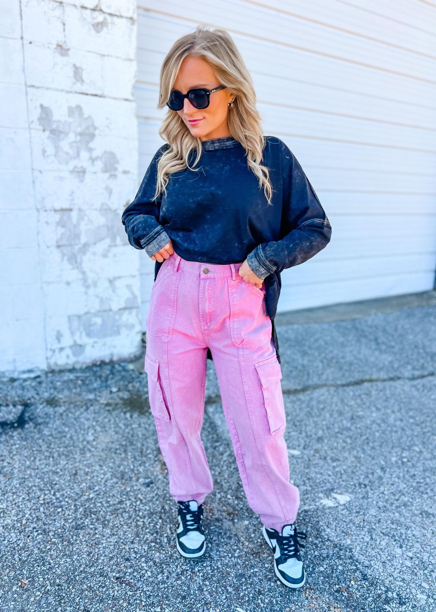 Left The City Cargo Pants- Dusty Orchid