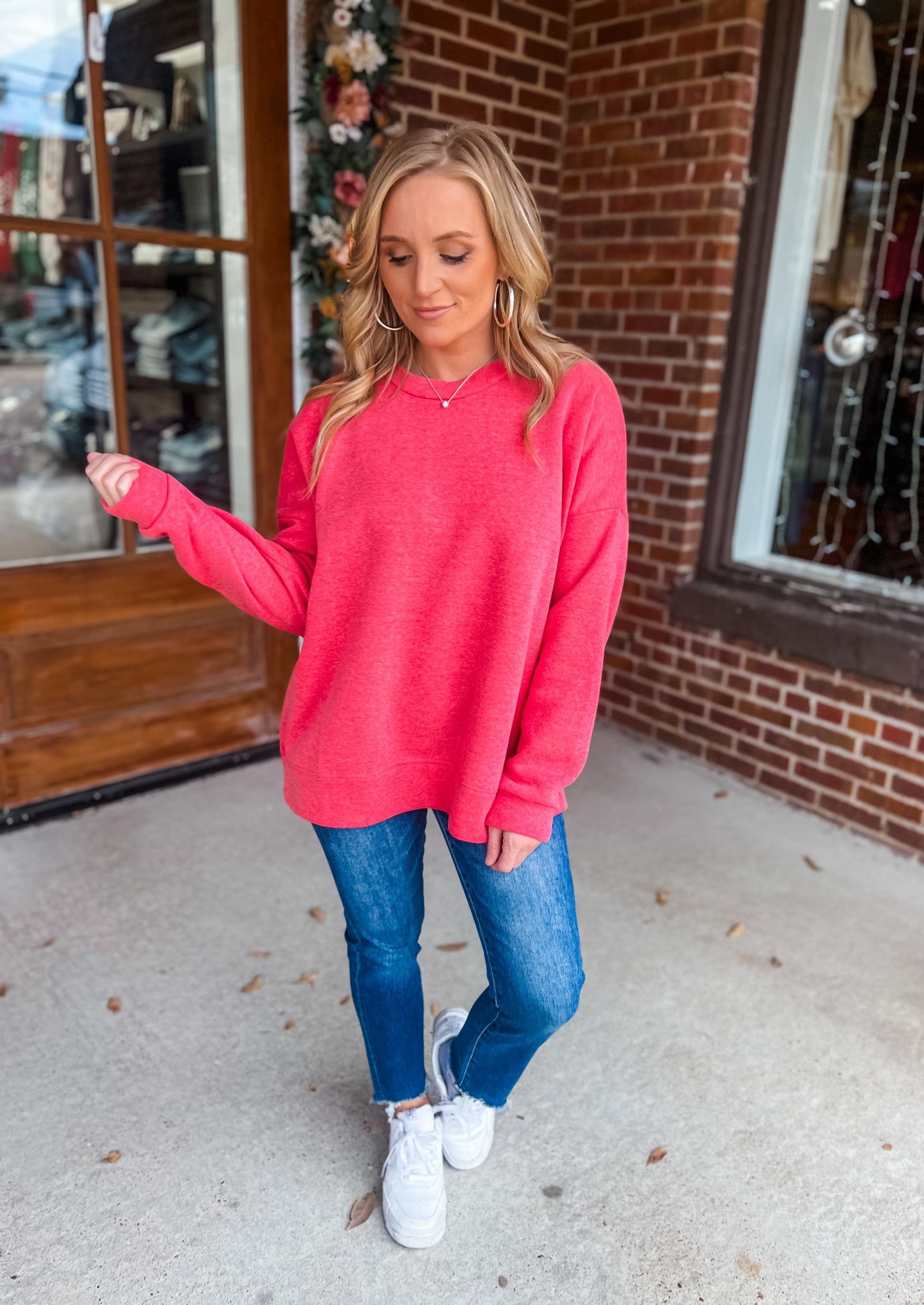 Right On Track Sweatshirt - Heather Red