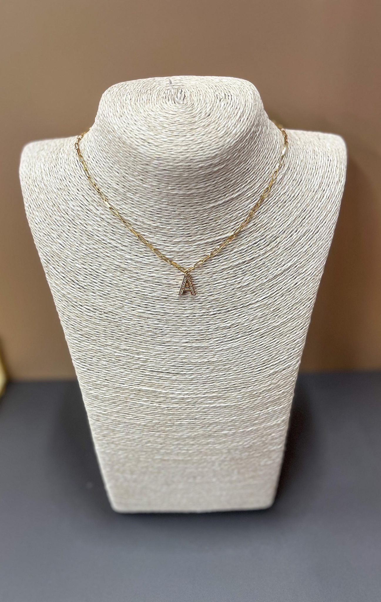 Alpha Initial Necklace - Gold