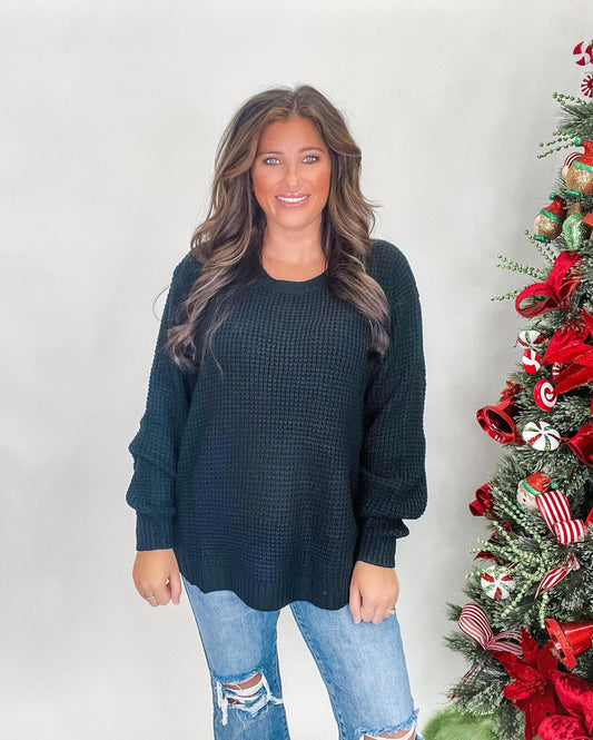 Just That Simple Plus Sweater - Black