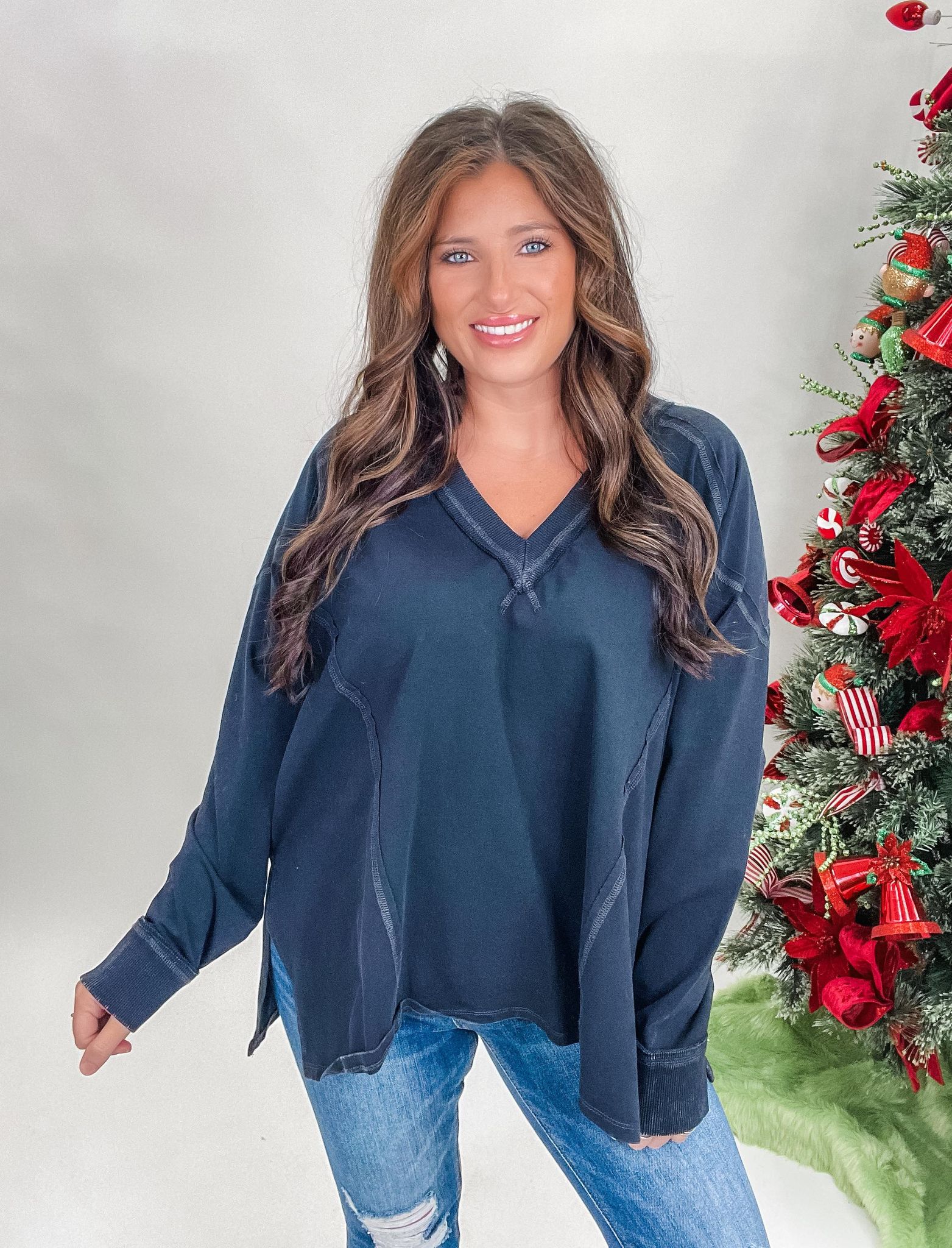 Get Over Me Top - Charcoal