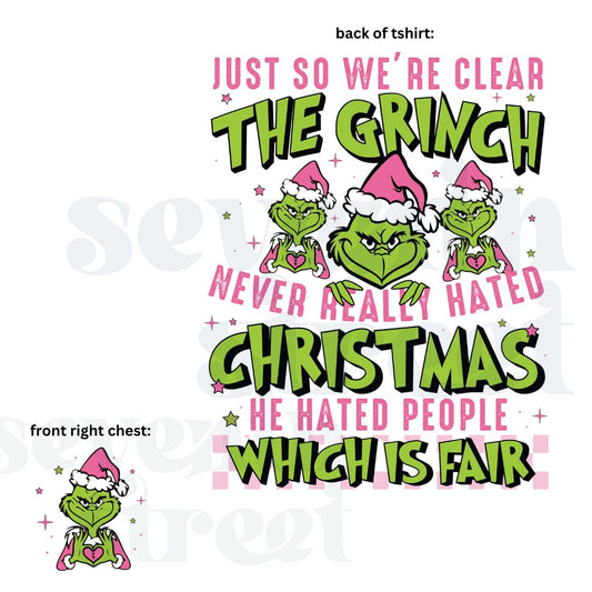 Grinch Hate People Shirt Design