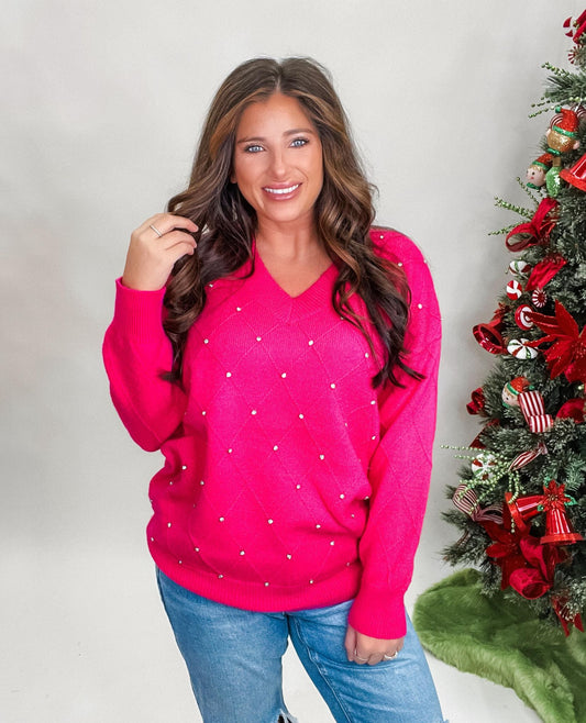 Forever in love Sweater- FUCHSIA (was $54.90)