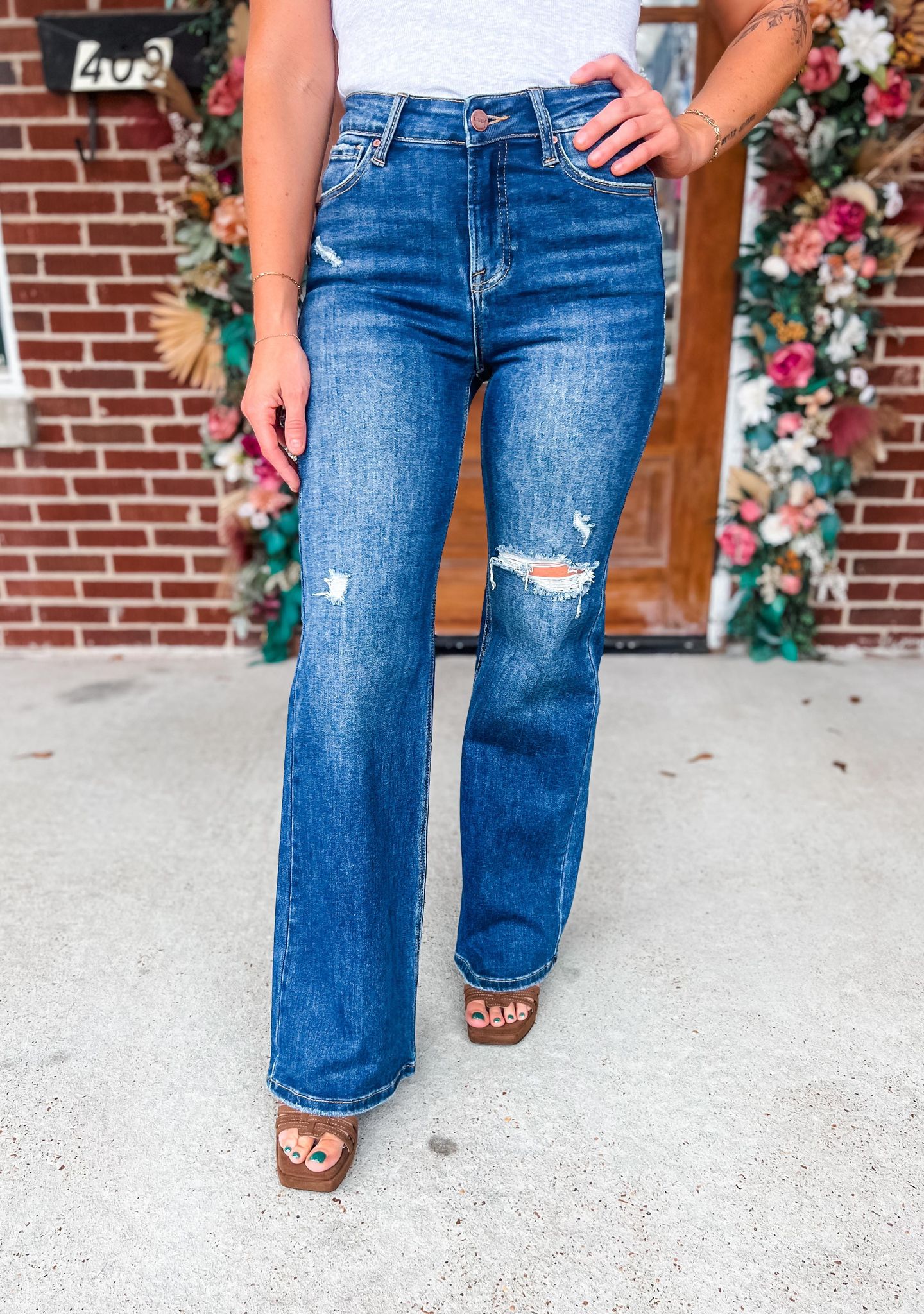 Faye Wide Leg Jeans | Risen