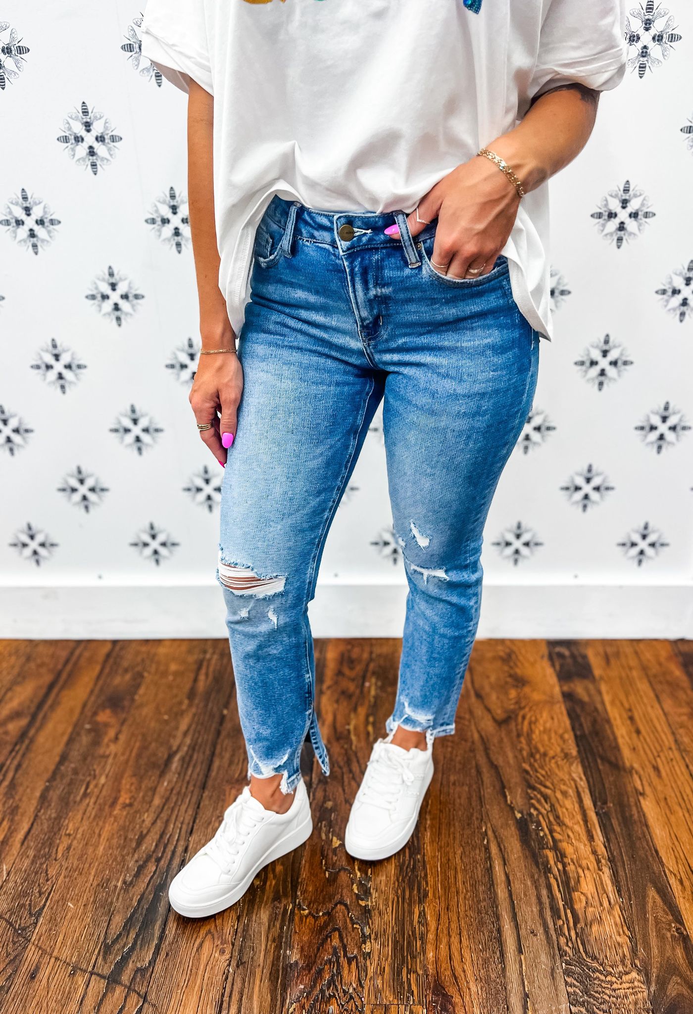 Darcy High Rise Ankle Straight Jean | Mica