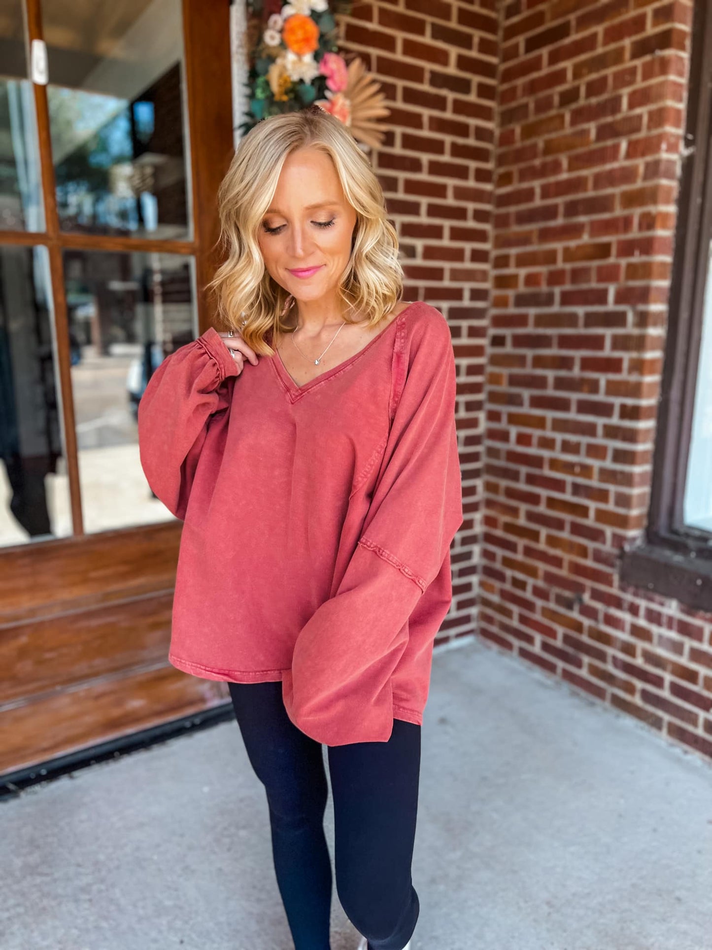 Bring Us Together Pullover CURVY - Crimson