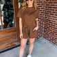 Double Take Full Size Texture Short Sleeve T-Shirt and Drawstring Shorts Set