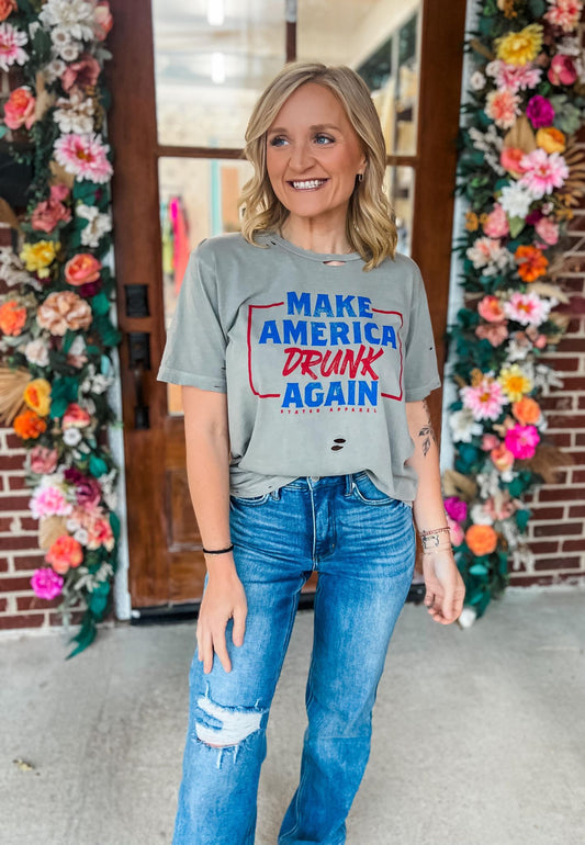 Make America Drunk Again Destroyed Tee (was 44.90)