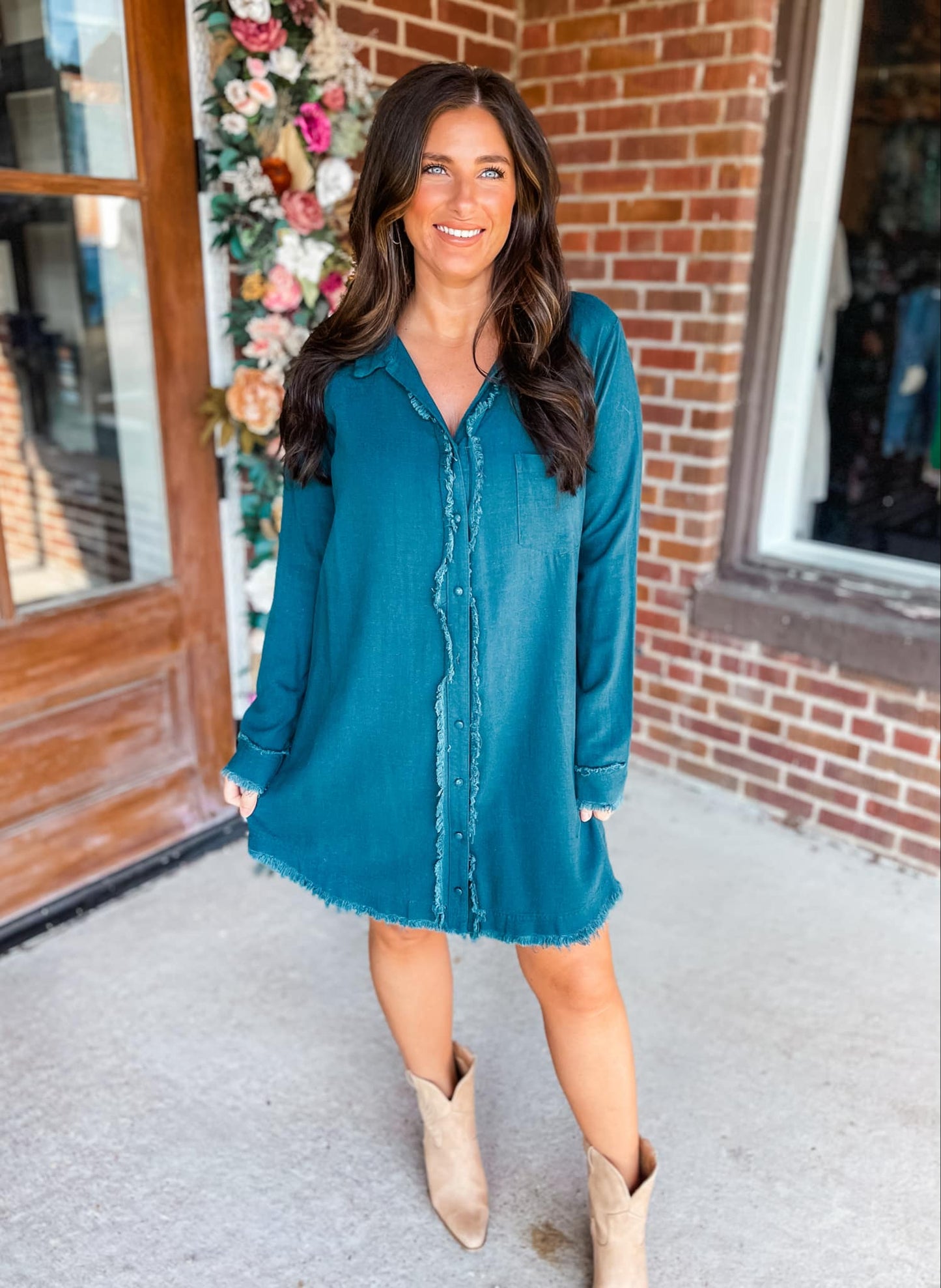 Take Me Out Dress- DARK TEAL