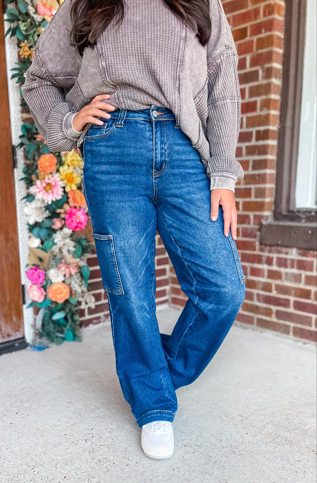 Leila High Rise Cargo Straight Jeans | Judy Blue