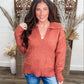 See What Happens Collared Sweater - Marsala