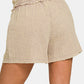 Zenana Washed Frayed Hem Drawstring Shorts