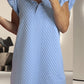 Ruffled V-Neck Cap Sleeve Mini Dress