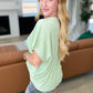 Big Sky Country Waffle Knit Top In Sage