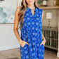 Lizzy Tank Dress in Royal Floral Tile