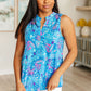 Lizzy Tank Top in Blue and Pink Tropical Sailing