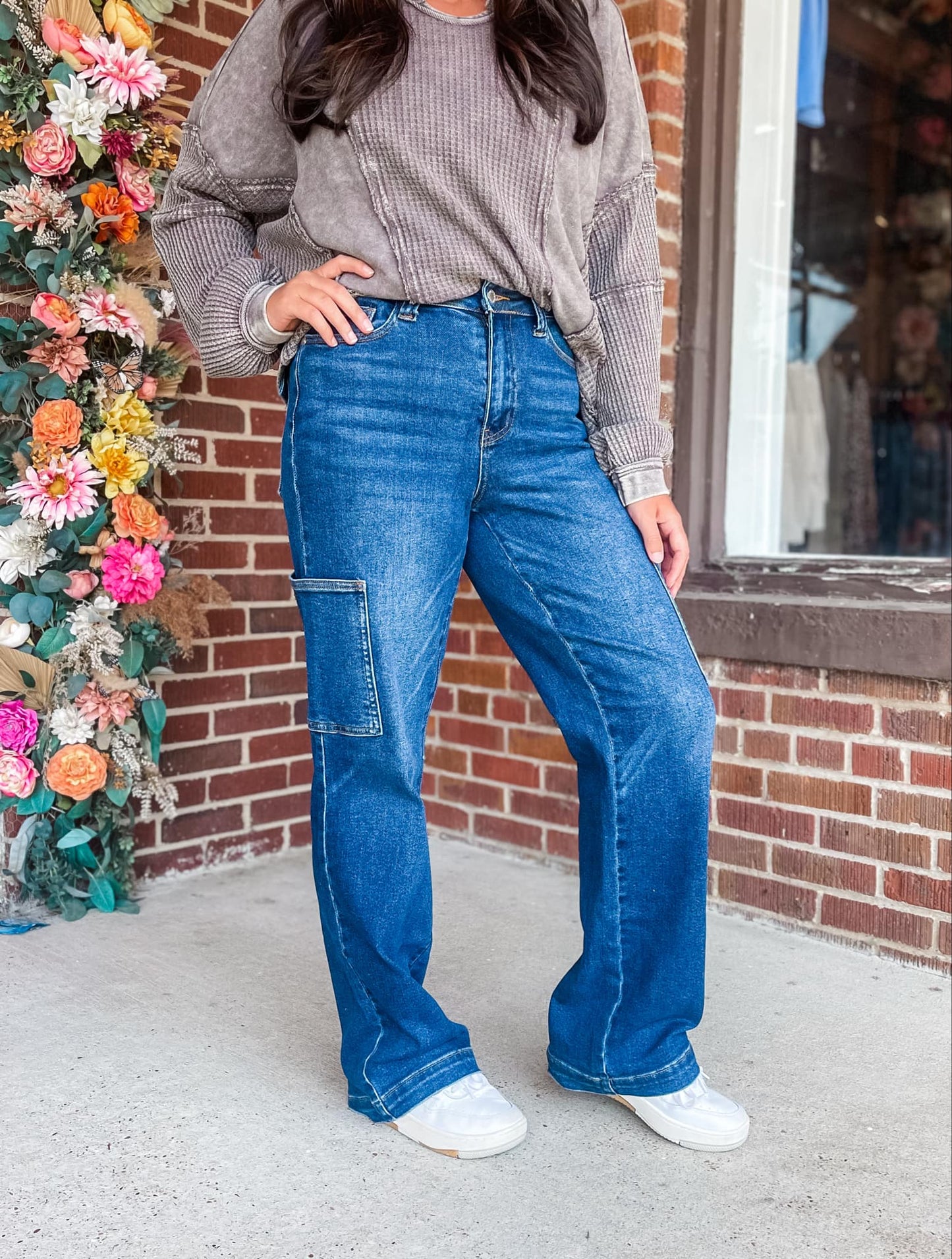 Leila High Rise Cargo Straight Jeans | Judy Blue