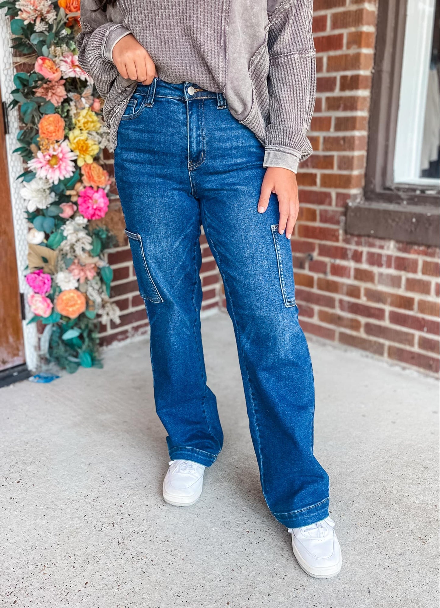 Leila High Rise Cargo Straight Jeans | Judy Blue