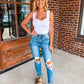 Frankie High Waist Distressed Boyfriend Jeans