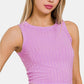 Zenana Ribbed Round Neck Cropped Tank