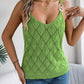 Openwork Scoop Neck Knit Vest