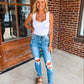 Frankie High Waist Distressed Boyfriend Jeans