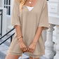 V-Neck Half Sleeve Top and Shorts Set